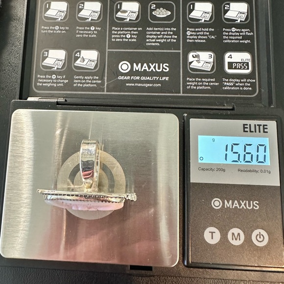 Native Pink Carved Flower Conch Ring in Sterling Silver - Picture 7 of 11